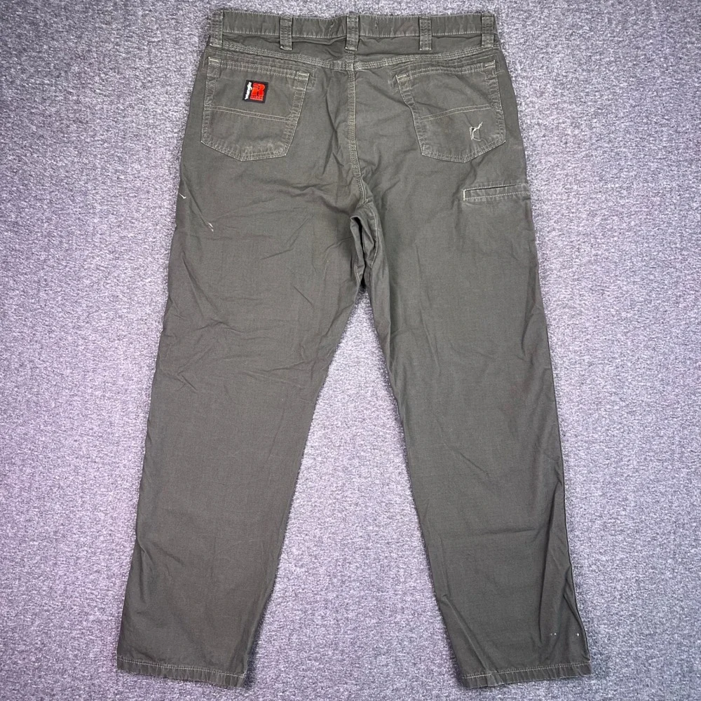 Wrangler Riggs Workwear Pants Mens 38x32 Green Ripstop Utility Painter Carpenter